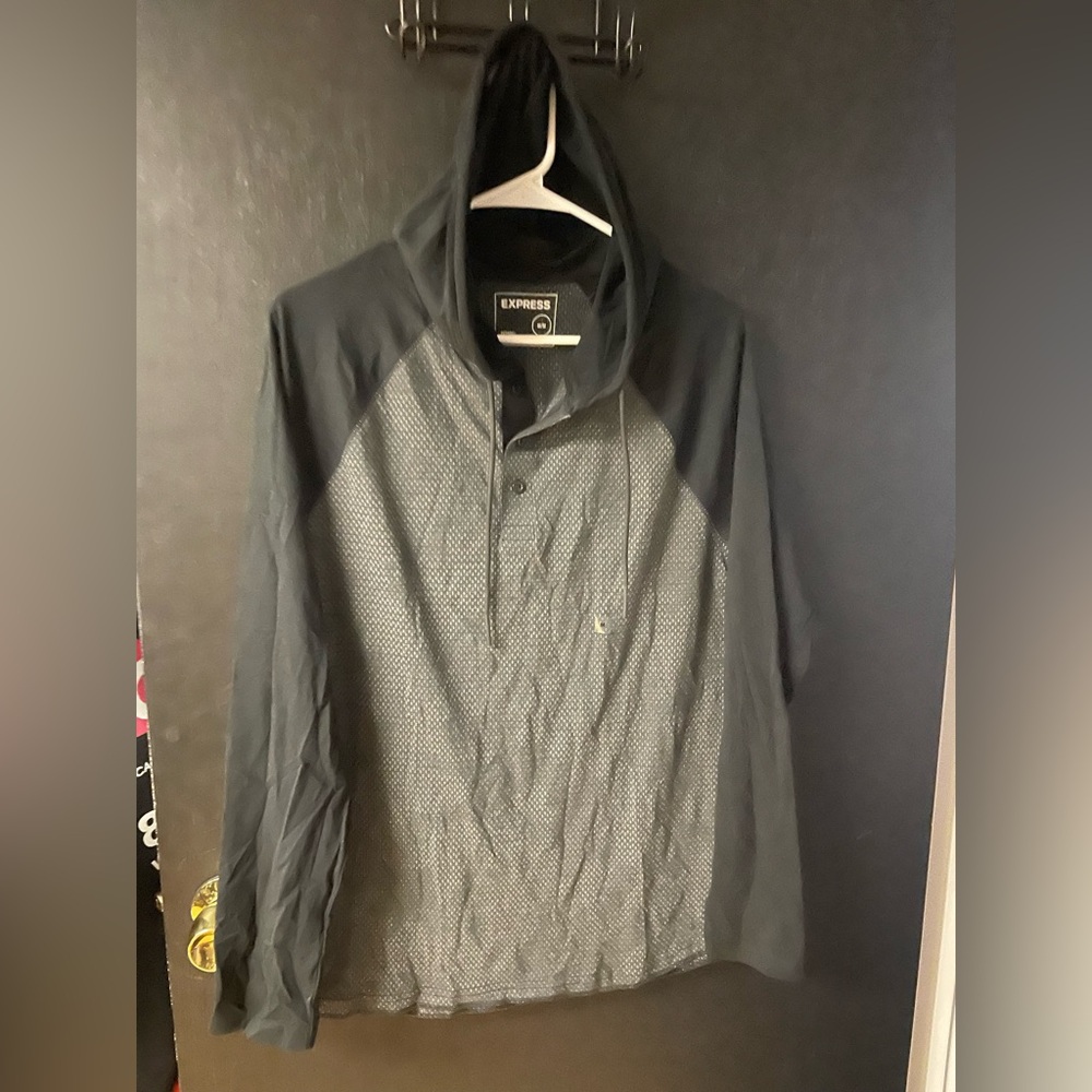 Vintage Men’s shirt with hood long sleeve